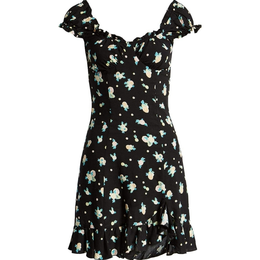 Free People Like a Lady Black Patterned Dress Size Small